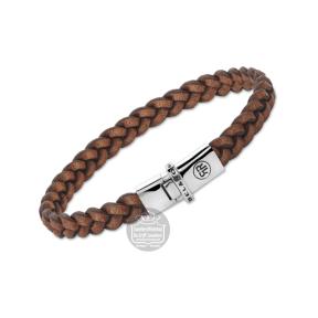 rebel & rose Small braided raw Cognac armband rr-l0171-s-m