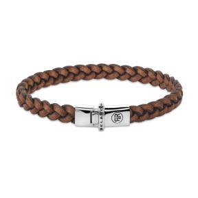 rebel & rose Small braided raw Cognac armband rr-l0171-s-m