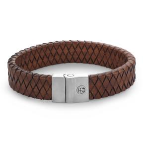 rebel & rose Full Metal Premium Vintage Brown 15 mm armband RR-M0048-S-M