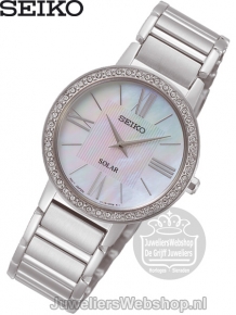 Seiko Solar Dameshorloge SUP431P1 Parelmoer