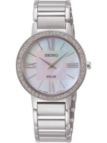 Seiko Solar Dameshorloge SUP431P1 Parelmoer
