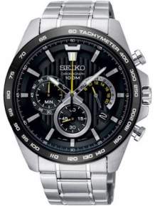 seiko horloge ssb303p1 chrono heren met zwarte wijzerplaat