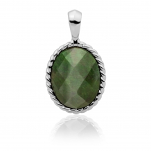 sparkling jewels Twist Pendant facet Moss Agate hanger SP21-G16