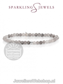 sparkling jewels armband Black Rutilated Quartz saturn small 4mm sb-gem34-add-4mm