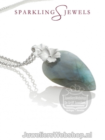 sparkling jewels Blossom editions facet labradorite hanger pengem18-bs