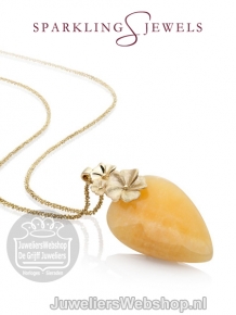 sparkling jewels Blossom editions facet yellow jade hanger pengem30-bs