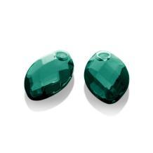 Sparkling Jewels Eardrops Earring Editions Facet Petrol Green Quartz Ear Leaf EAGEM52-FCLF-S