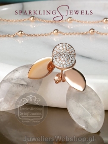 sparkling jewels earring editions facet Black Rutilated quartz ear leaf eardrops eagem34-fclf-s