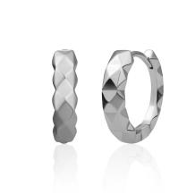 Sparkling Jewels Multi Edge Creolen Silver Huggies EAS29