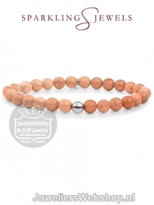 sparkling jewels armband peach rhodonite saturn large 6mm sb-gem32-add-6mm