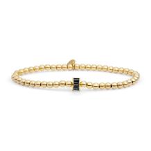 Sparkling Jewels Gold Baguette Cylinder Armband SB-G-4MM-BA02