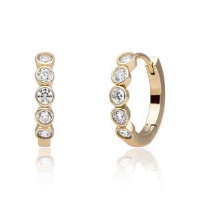 Sparkling Jewels Tube Huggies CZ Creolen verguld EAG35