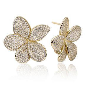 Sparkling Jewels Oorstekers Flora CZ Geel verguld EAG38