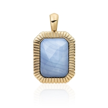 Sparkling Jewels Hanger Baguette Pendant Facet Blue Lace Agate SPG23-G47