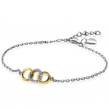 Zinzi Armband ZIA2045Y Bicolor Circels Zirconia