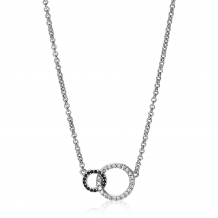 zinzi collier ZIC1987 zilveren ketting met zirconia cirkels