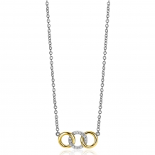 Zinzi Collier ZIC2045Y Bicolor Zirconia Cirkels