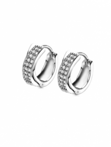 zinzi klapcreolen zio1731 zilver met zirkonia cross-over