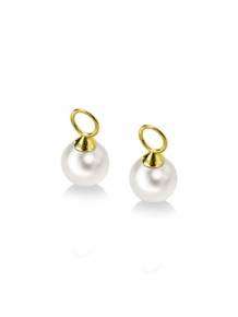 zinzi gold zgch144 gouden creolenhangers parel wit