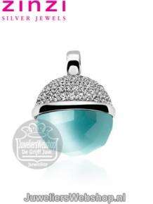 Zinzi Hanger ZIH623T Zilver Bol Turquoise