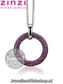 Zinzi Hanger ZIH881R Zilver Rond Rood