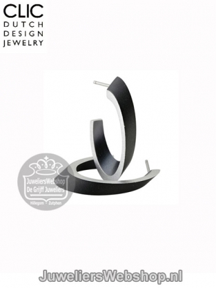 clic creolen O21Z ovaal zwart