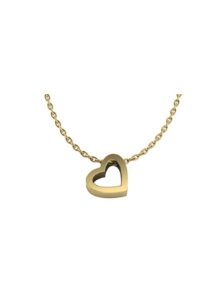 gouden initials open hart collier Joy de la Luz Yi-Open-Heart