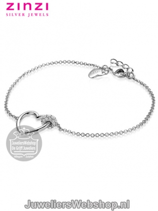 zinzi zia1755 zilveren armband met open rondje en hartje