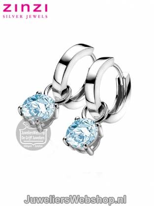 zinzi zich1300b creoolhangers blauw zirconia