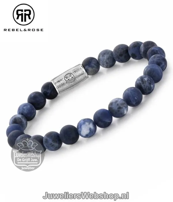 Rebel and Rose Mad Midnight RR-80022-S-M Armband 8mm Blauw 17,5cm - Afbeelding 2