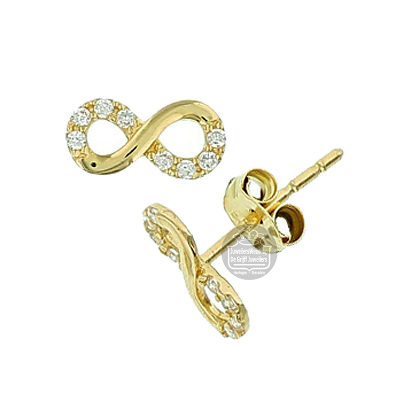Gouden Oorknoppen infinity met Zirkonia 4017690 - Afbeelding 5