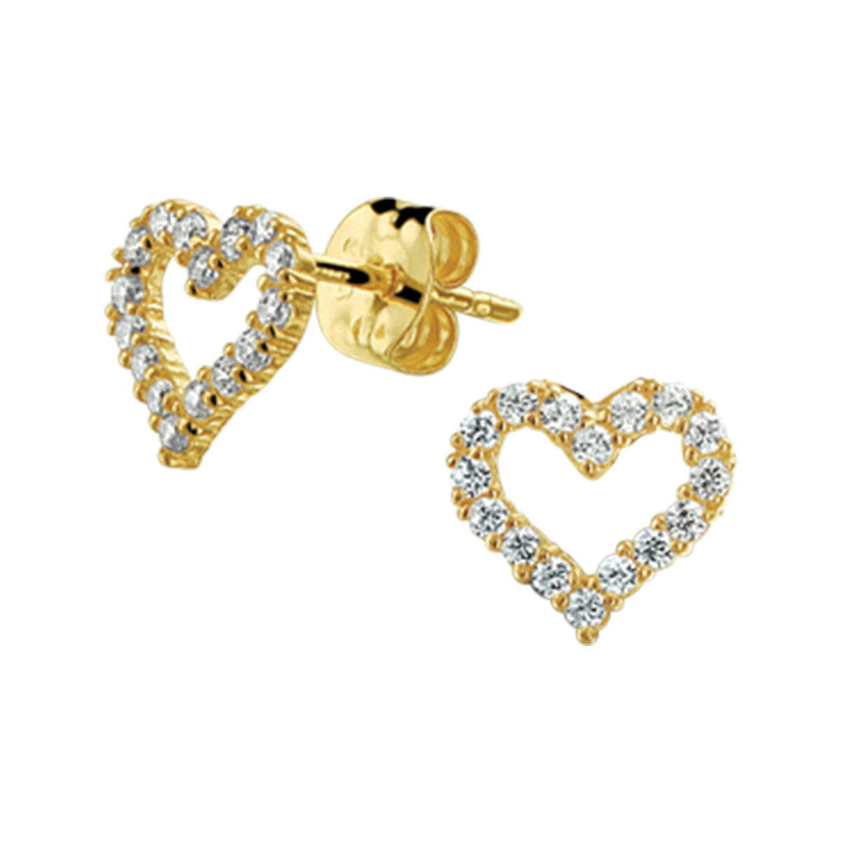 Gouden Oorknoppen hart met Zirkonia 4018146 - Afbeelding 3