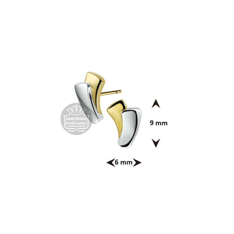 Gouden Oorknoppen bicolor V- vorm 4207718 - Afbeelding 3