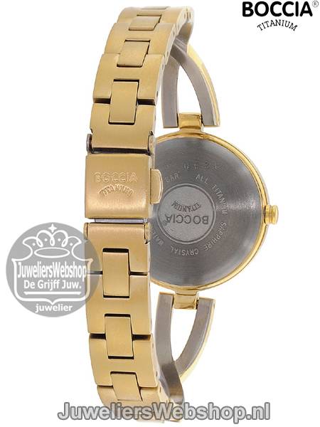 Boccia 3239-03 horloge dames titanium goudkleurig - Afbeelding 4