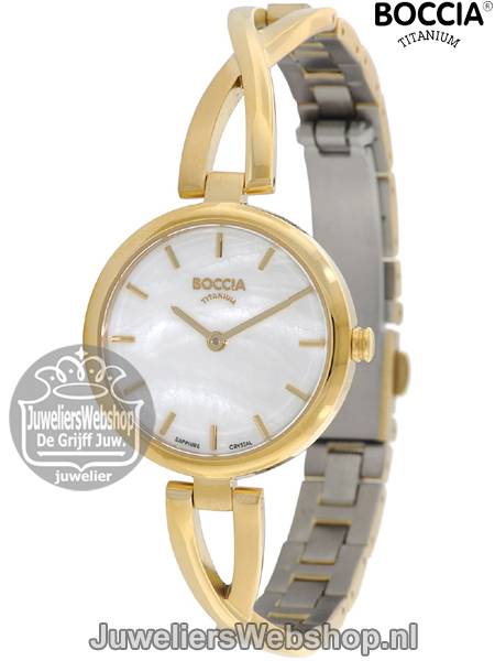 Boccia 3239-03 horloge dames titanium goudkleurig - Afbeelding 5