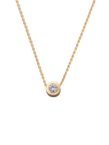 JOY de la LUZ Initials Yi-005 ketting Diamant Goud