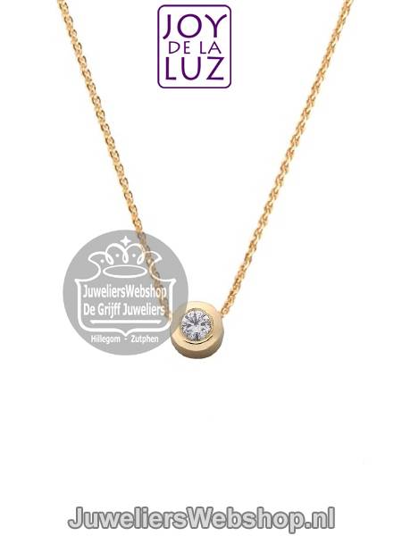 JOY de la LUZ Initials Yi-005 ketting Diamant Goud - Afbeelding 2