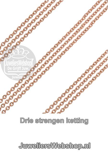Quoins QK-ER2 ketting rosekleurig 3mm 90cm