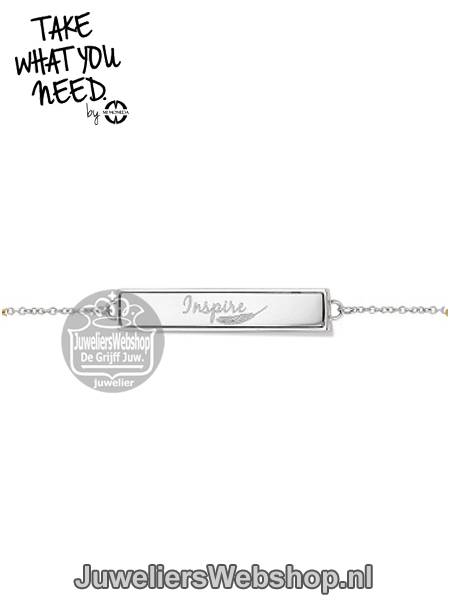 TWYN Bar Inspire Bracelet Silver Toned 19 cm TWYN-BRA-BAR-01-19 - Afbeelding 3