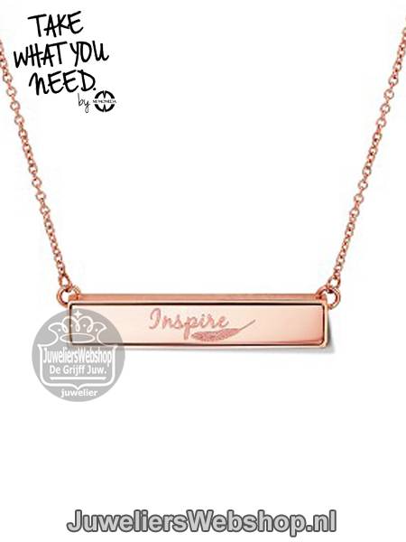 TWYN Bar Inspire Necklace Rose Toned 42 cm TWYN-NEC-BAR-03-42 - Afbeelding 3