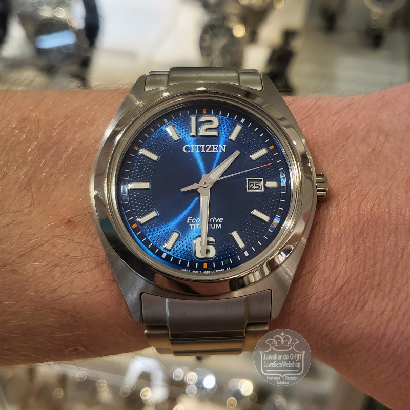 Citizen AW1641-81L horloge Eco-Drive Blauw Titanium - Afbeelding 4