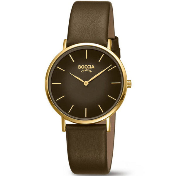 Boccia 3273-13 horloge dames titanium Bruin Verguld