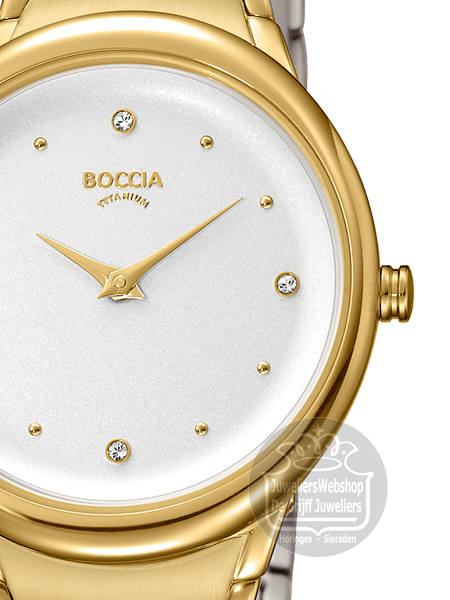 Boccia 3276-14 horloge dames titanium verguld - Afbeelding 3