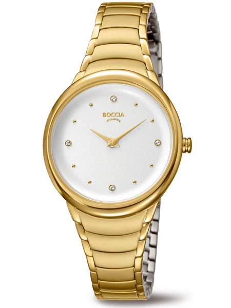 Boccia 3276-14 horloge dames titanium verguld