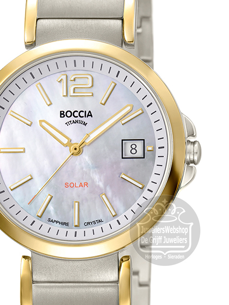 Boccia 3332-02 Solar horloge dames titanium bicolor - Afbeelding 2