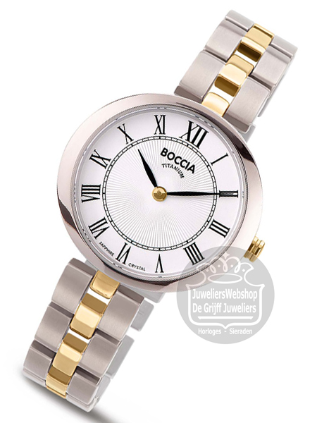 Boccia 3346-02 horloge dames titanium bicolor - Afbeelding 3