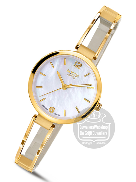 Boccia 3354-02 horloge dames titanium Verguld - Afbeelding 3