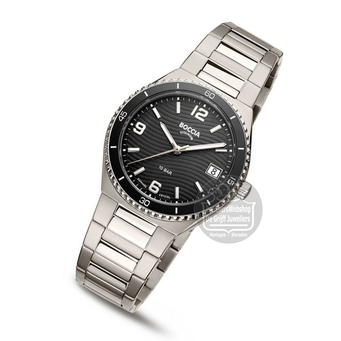 Boccia 3367-03 horloge dames titanium zwart - Afbeelding 3