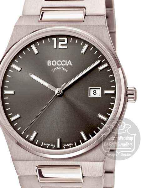 Boccia 3661-02 horloge heren titanium zwart - Afbeelding 2
