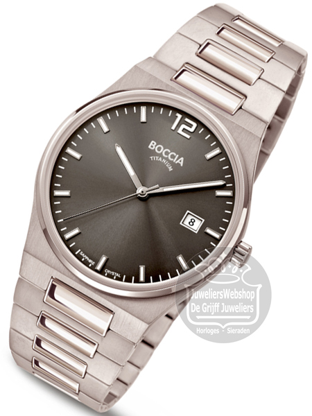 Boccia 3661-02 horloge heren titanium zwart - Afbeelding 3
